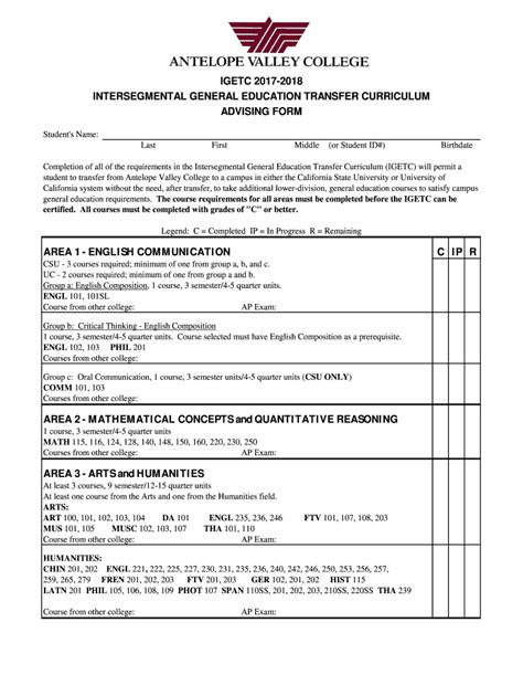 Igetc Antelope Valley College Fill Out Sign Online Dochub