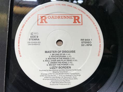 Lizzy Borden Master Of Disguise Rare Ex 1989 Roadrunner Aukro