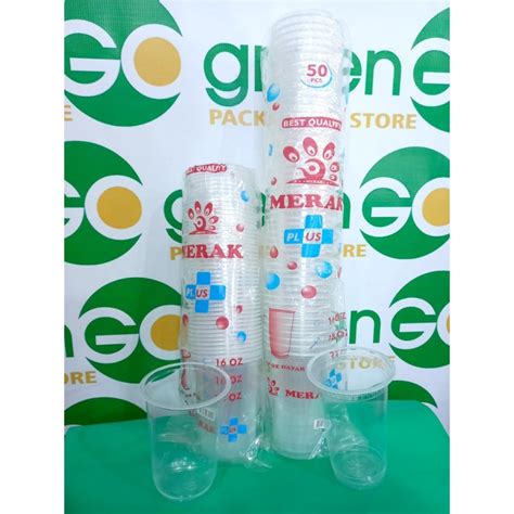 Jual Gelas Plastik Oz Merak Oval Datar Bening Cup Plastik Shopee