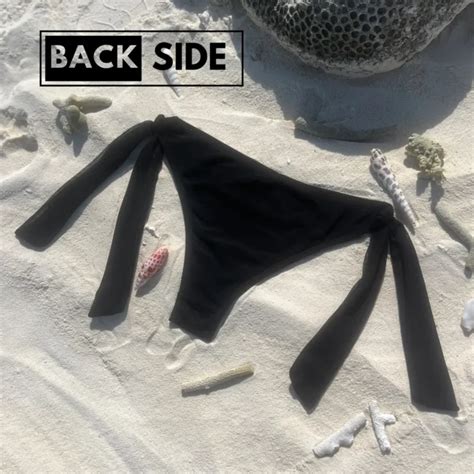 Tan Through Ribbon Tie Side Bikini Bottom Nia Swimwear