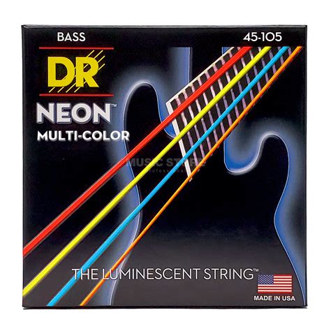 Dr Nmcb 45 Hi Def Neon Multi Color K3 Coated Bass Guitar Strings Medium 45 105 Music Store