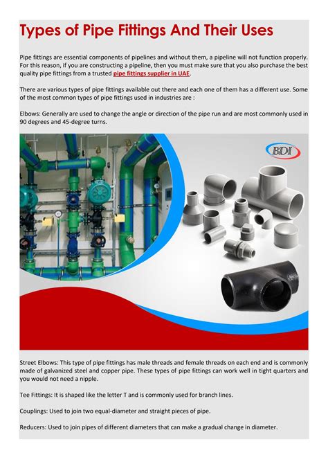 Types of Pipe Fittings And Their Uses by Brightdeal - Issuu