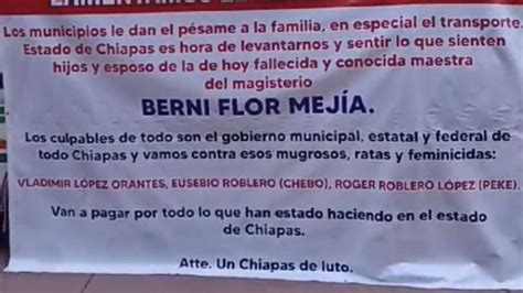 Protestan En Chiapas Por Asesinato De Maestra De Bachilleres FGE