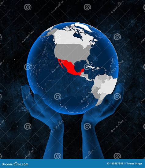 Mexico On Globe In Hands Stock Illustration Illustration Of