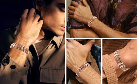 Jeroot Copper Magnetic Bracelet For Men Double Row Strong