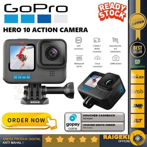 Jual Gopro Hero 10 Black Edition 236mp Hypersmooth 53k 60fps Go Pro X