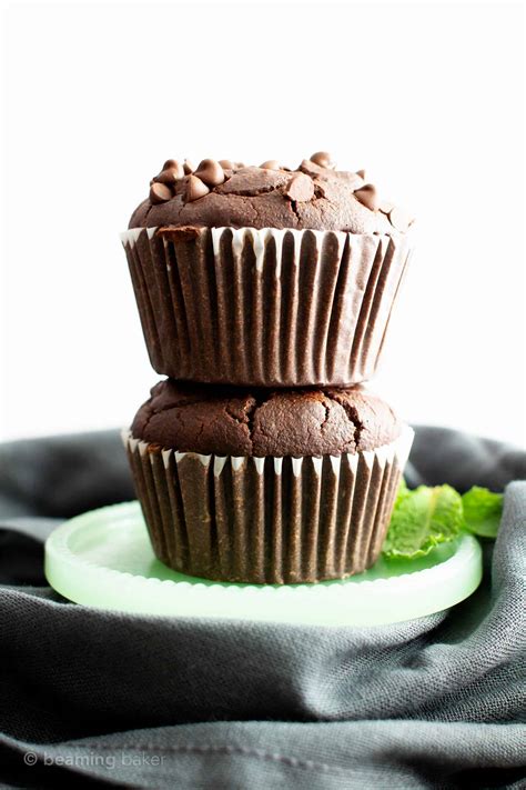 Gluten Free Moist Mint Dark Chocolate Chip Muffins Vegan Gf Dairy