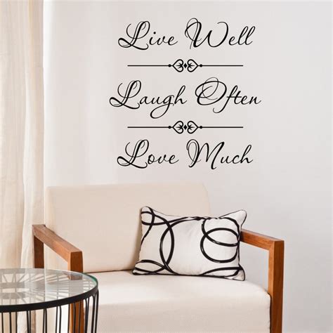 Live Well Laugh Often Love Much Vinyl Wall Sticker Quote Wall Etsy
