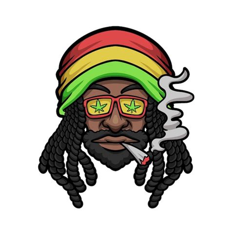 Premium Vector | Reggae man Smoking weed marijuana Cartoon