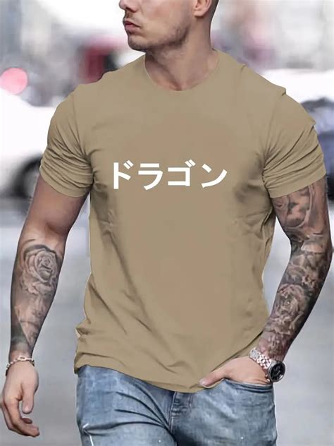 Trendy Japanese Graphic Print Mens Creative Top Casual Temu Ireland