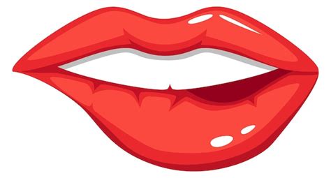 Premium Vector Biting Lip Icon Sexy Female Cartoon Mouth Isolated On White Background