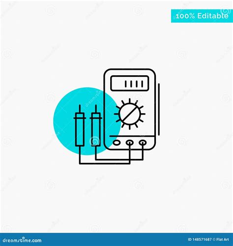 Voltmeter Ampere Watt Digital Tester Icons Flat And Line Filled