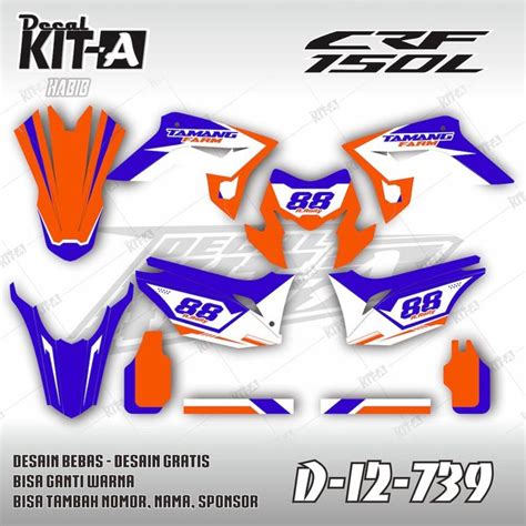 Jual Stiker Crf150l Decal Setiker Crf150l Stiker Motor Motif Ungu Orange D I2 739 Di Lapak Decal