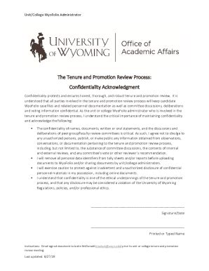 Fillable Online Guidelines For Promotion On The Tenure Track Or Tenure