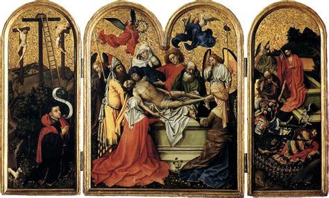 Triptyque de lenterrement du Christ 1415 Robert Campin Lumières