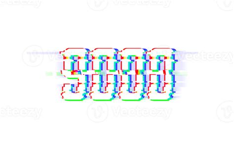 Subscribers Celebration Greeting Number With Glitch Design