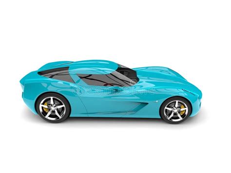 Carro De Esportes Azul Ciano Moderno Do Conceito Ilustração Stock