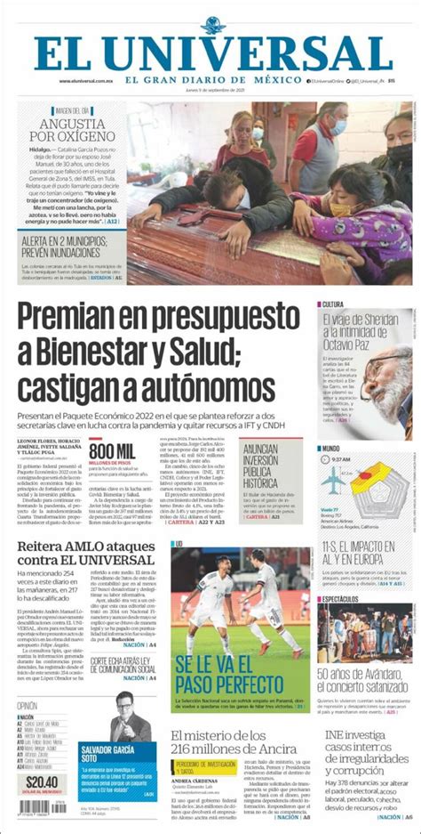 Periódico El Universal México Periódicos De México Toda La Prensa