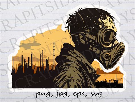 Gas Mask Zombie Clipart Vector Graphic Svg Png Jpg Eps - Etsy