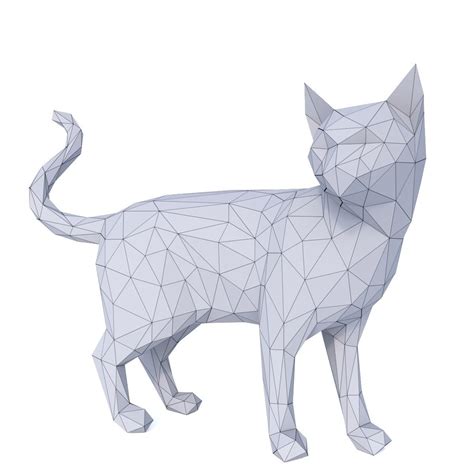 3d Model Cat Low Poly V3 Vr Ar Low Poly Cgtrader