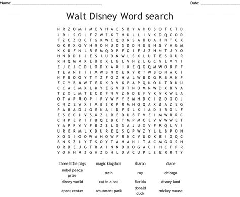 Disney Word Search Printable Pdf