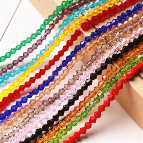 Pcs High Quality Mm Shiny Crystal Beads Bicone Glass Loose Spacer