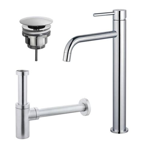 Fortifura Calvi Slim Kit Mitigeur Lavabo Robinet Rehauss Bonde