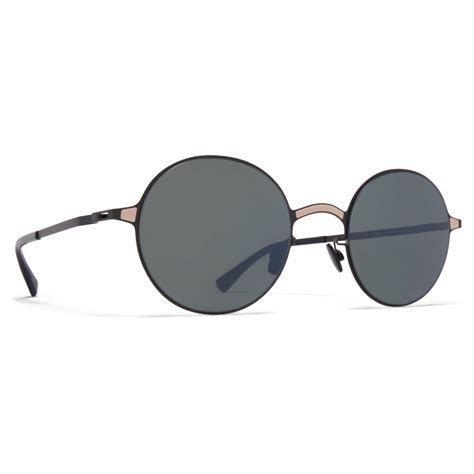 Mykita Blu Lite Black Sand Metal Collection Sunglasses