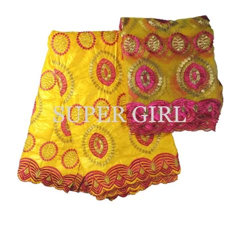 Latest Cheap Yellow African Lace Fabric Beautiful Lady Nigeria Lace