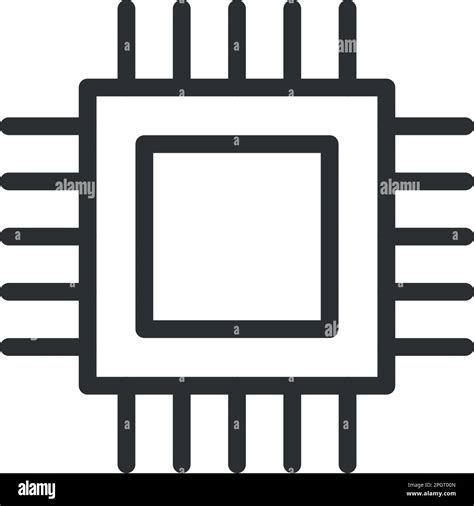 Cpu For Computer And Smartphone Icon In Flat Style Processor Chipset