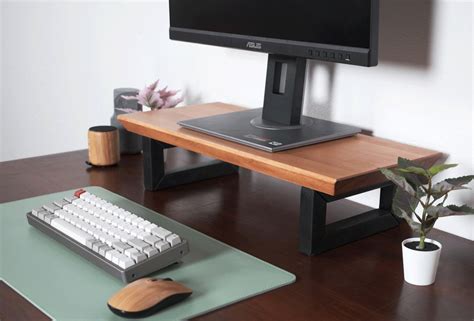 Wood Monitor Desk Stand / Solid Pine Wood / Monitor Shelf / - Etsy