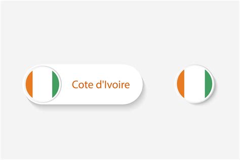 Côte d Ivoire Knopfflagge in Abbildung eines Ovals mit Wort von Côte d