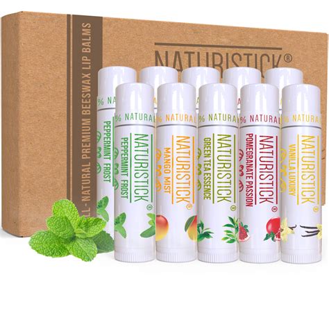 Buy 10 Pack Lip Balm T Set By Naturistick Assorted Flavors 100