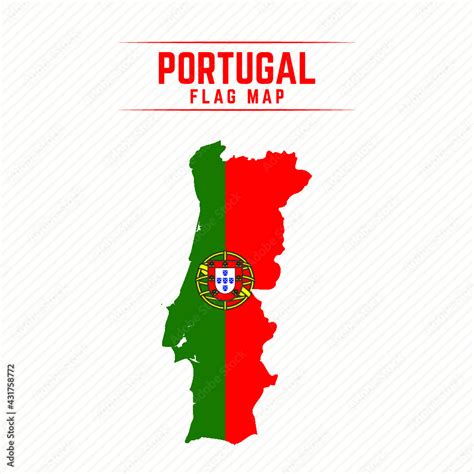 Flag Map of Portugal. Portugal Flag Map Stock Vector | Adobe Stock