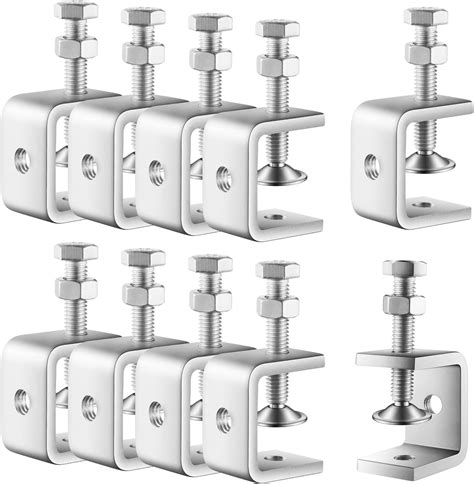 Lounsweer 20 Pcs Stainless Steel C Clamps Heavy Duty 1 3 16 Inch Mini