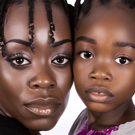 Beautiful Black African American Mother And Daughter · Creative Fabrica