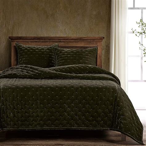 Amazon Hiend Accents Stella Faux Silk Velvet Piece Quilt Set