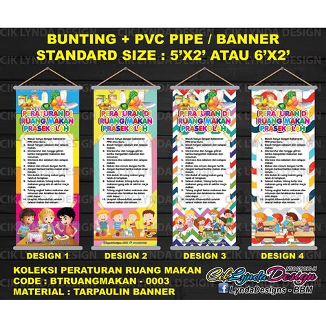 Pre Order Bunting Pvc Pipe Ruang Makan Prasekolah Shopee Malaysia