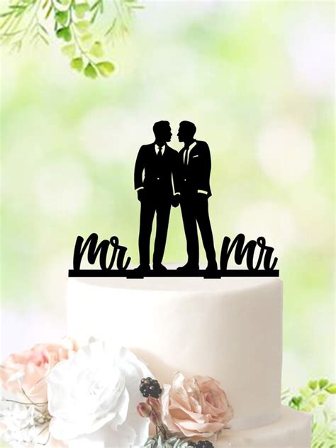 Mr And Mr Cake Topper Gay Cake Topper Same Sex Wedding Gay Etsy