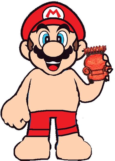 An Image Of Mario Bros Character Holding A Hot Dog