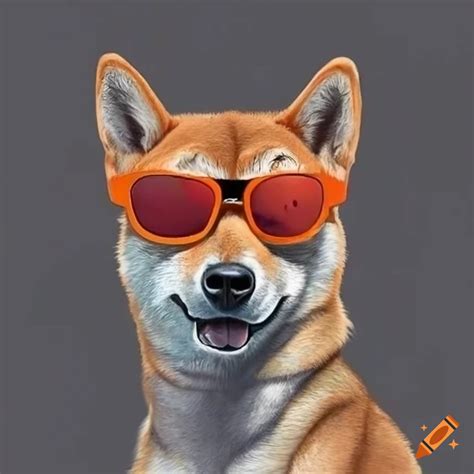 Hyper Realistic Portrait Of A Shiba Inu With Orange Sunglasses On Craiyon