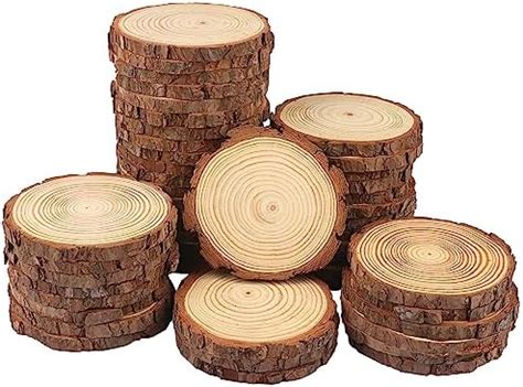 Amazon Lesumi Unfinished Natural Wood Slices With Bark Pcs