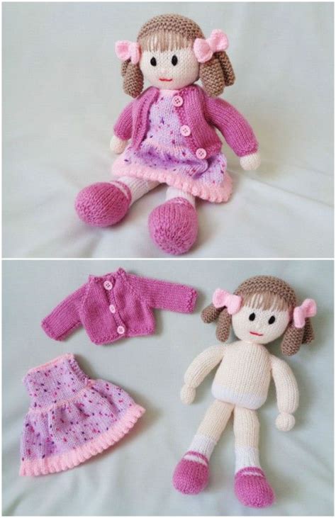 Hand Knitted Doll Patterns On Etsy To Try The Whoot Hand Knit Doll