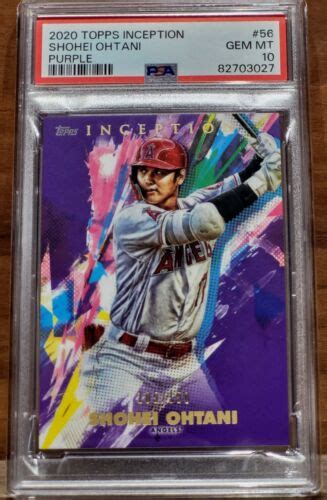 2020 Topps Inception 56 Shohei Ohtani Purple 150 PSA Gem Mint 10