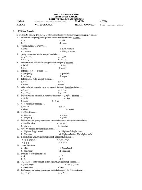 Soal Btq Kelas 8 Pdf