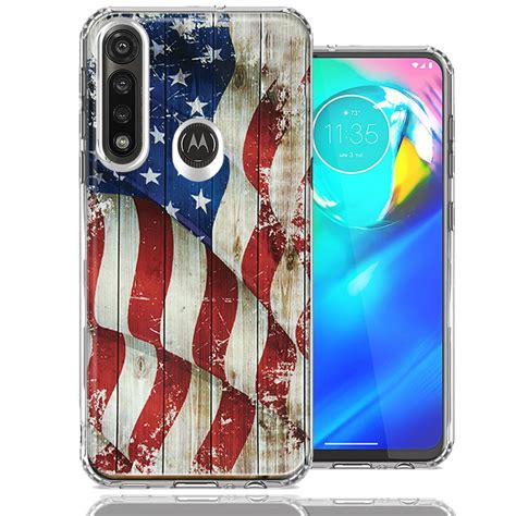 Mundaze For Motorola Moto G Power Vintage American Flag Design Double