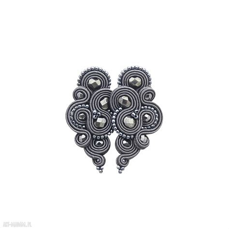 Kolczyki Lispiro Dark Grey Soutache Unikatowe Art Madam Pl