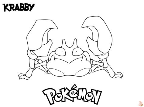 Krabby Coloring Pages Free Pokemon Coloring Pages Printables