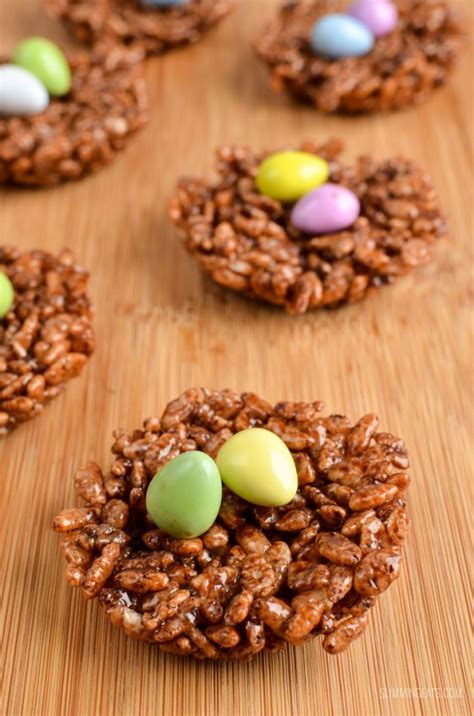 Chocolate Rice Krispie Easter Egg Nests Slimming Eats