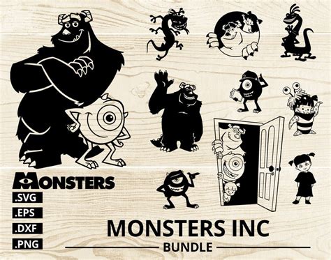 Monsters Inc Svg Bundle Monsters Clipart Svg Silhouette Etsy